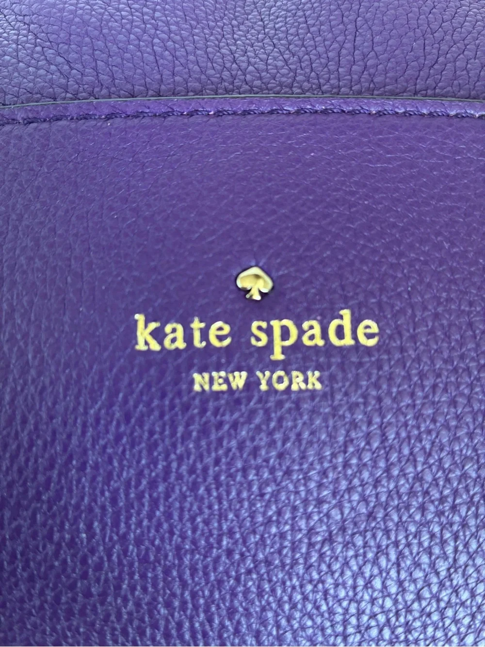 kate spade Purple Pebbled Leather Drawstring Shoulder Tote